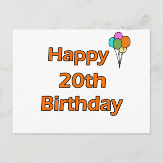 Postal Feliz cumpleaños número 20