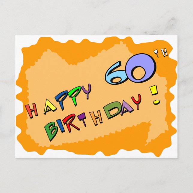 Postal ¡Feliz cumpleaños número 60! (Anverso)