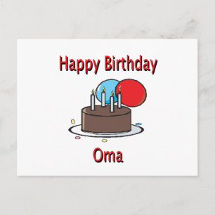 Postal Feliz cumpleaños Oma Abuela alemana diseño de cump