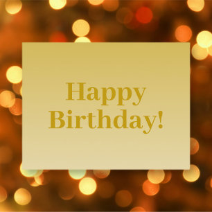 Postal ¡Feliz cumpleaños! Oro (color ombre editable)