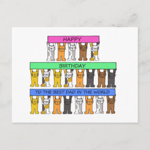 Postal Feliz cumpleaños, papá Personalizado gatos con pan