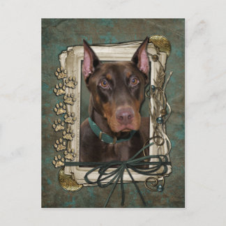 Postal Feliz cumpleaños - Papas de piedra - Doberman - Ro