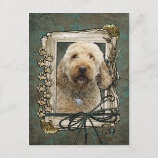 Postal Feliz cumpleaños - Papas de piedra - Golden Doodle