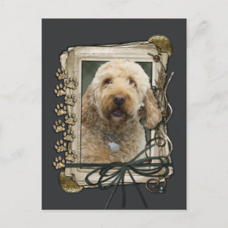 Postal Feliz cumpleaños - Papas de piedra - Golden Doodle