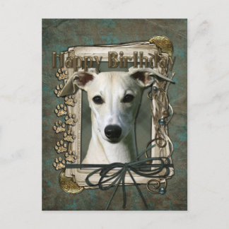 Postal Feliz cumpleaños - Papas de piedra - Whippet