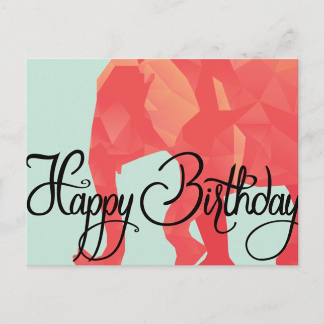 Postal feliz cumpleaños para elefantes (Anverso)