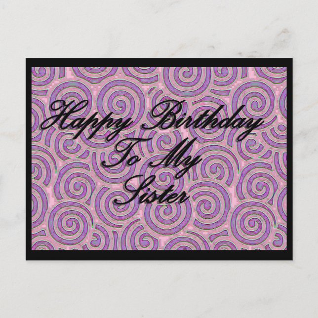 Postal Feliz Cumpleaños Para Mi Hermana (Anverso)