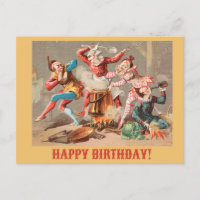 Feliz Cumpleaños Payasos Vintage Coloridos