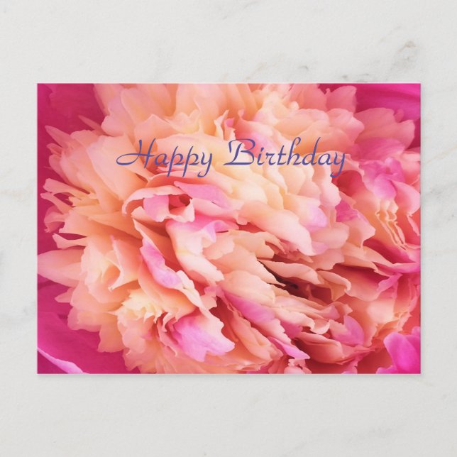 Postal Feliz cumpleaños Peony (Anverso)
