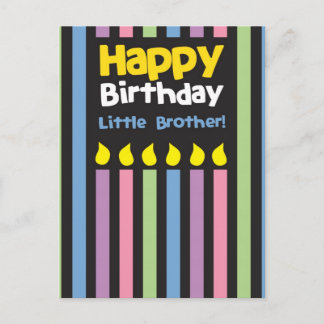Postal Feliz cumpleaños pequeño hermano con estridencia