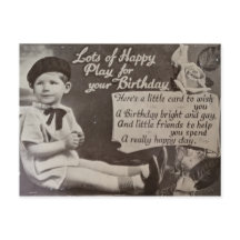Feliz Cumpleaños pequeño Niño Vintage Blanco y Neg
