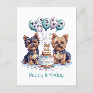 Postal Feliz Cumpleaños Perro Yorkie