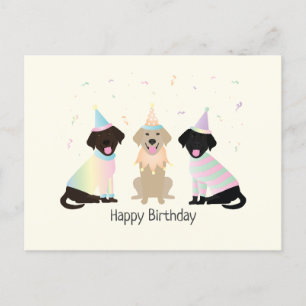 Postal Feliz Cumpleaños Perros Labrador Retriever