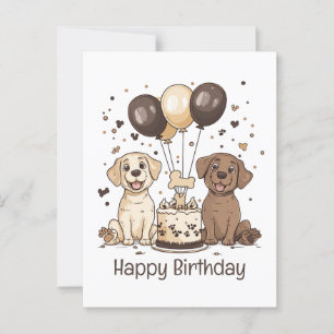 Postal Feliz Cumpleaños Perros Labrador Retriever