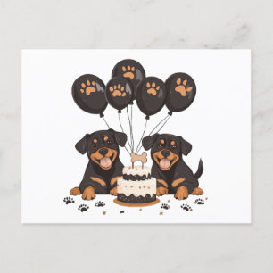 Postal Feliz Cumpleaños Perros Rottweiler
