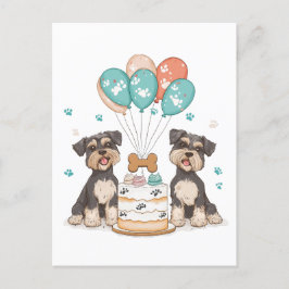 Postal Feliz Cumpleaños Perros Schnauzer