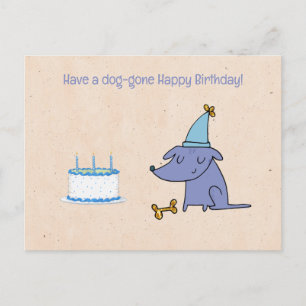 Postal Feliz cumpleaños personalizado con perro