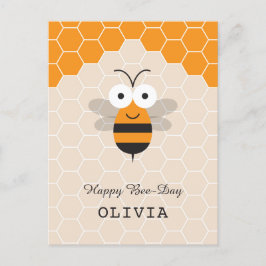 Postal Feliz cumpleaños Personalizado Cute Honey Bee Hone