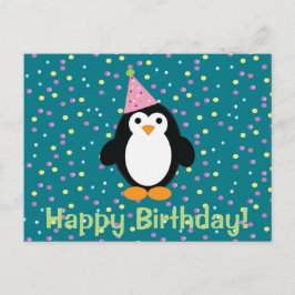 Postal Feliz cumpleaños, Personalizado  Fiesta Penguin