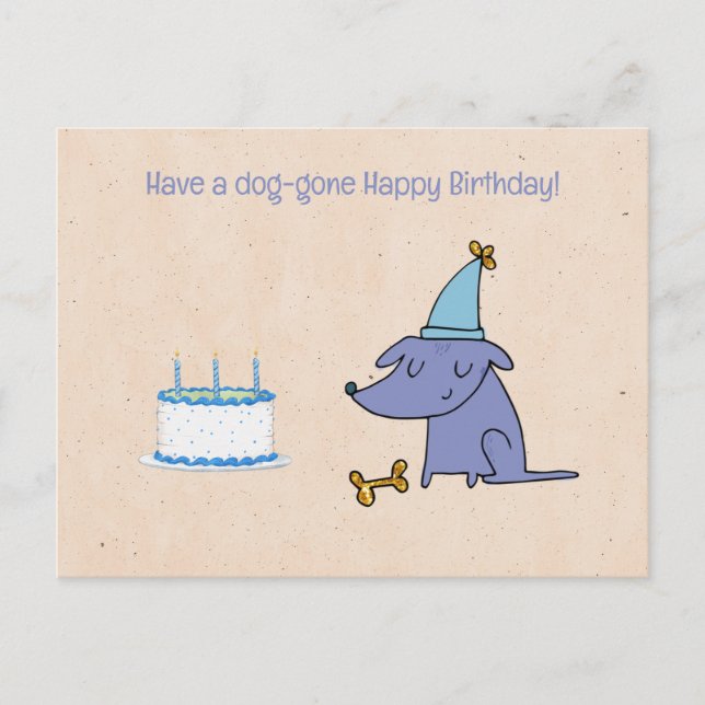Postal Feliz cumpleaños personalizado para perro (Anverso)