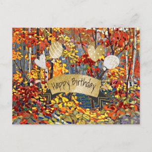 Postal Feliz cumpleaños, pintura de arte fino,