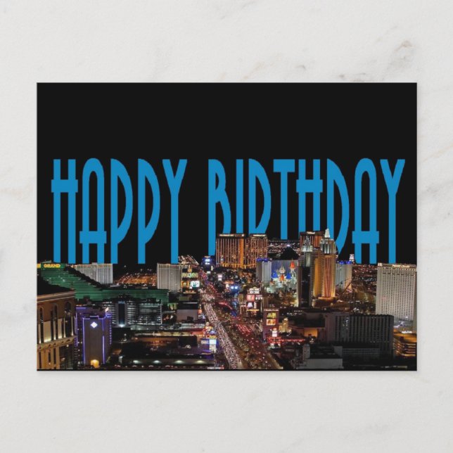 Postal FELIZ CUMPLEAÑOS Postcard de Las Vegas (Anverso)