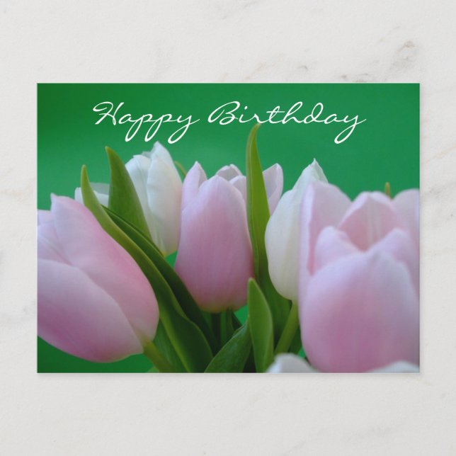 Postal Feliz cumpleaños - Postcard de Tulips (Anverso)