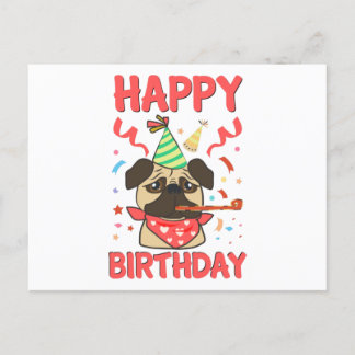Postal Feliz Cumpleaños Pug Bulldog