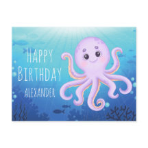 Feliz Cumpleaños Pulpo Submarino Lindo
