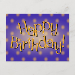 Postal Feliz cumpleaños Punto de Polka Amarillo Textos Bl