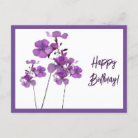 Feliz cumpleaños púrpura Escocia flores silvestres