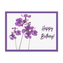 Feliz cumpleaños púrpura Escocia flores silvestres