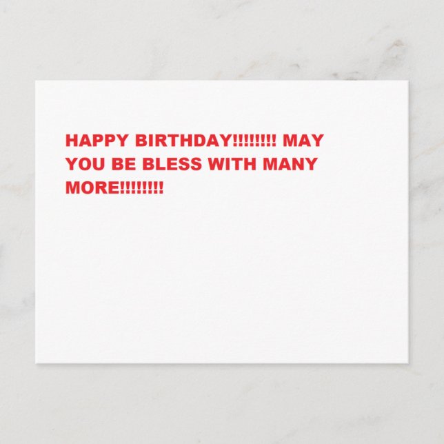 POSTAL FELIZ CUMPLEAÑOS!!!!!!!! QUE SEAS BENDITO!!!!!!!! (Anverso)