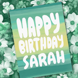 Postal FELIZ CUMPLEAÑOS Rayas Acuarela Coloridas PERSONAL