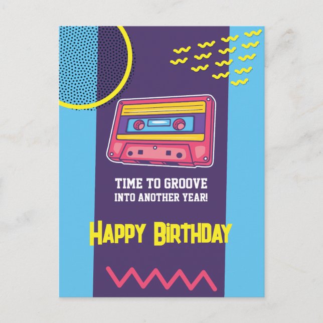 Postal Feliz cumpleaños retro 80 (Anverso)