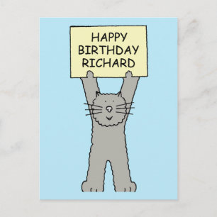 Postal Feliz cumpleaños Richard Personalizado Cat