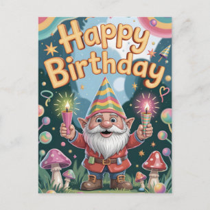 Postal Feliz Cumpleaños Saludo Gnomo