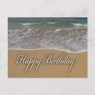 Postal Feliz Cumpleaños Sand Beach