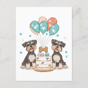 Postal Feliz cumpleaños Schnauzer Dogs