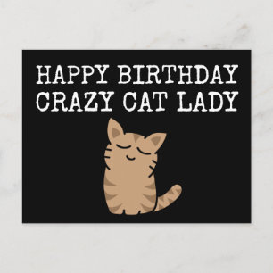 Postal Feliz Cumpleaños Señora Gatos Locos