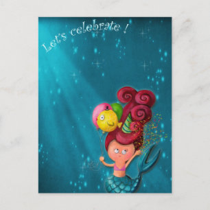Postal Feliz Cumpleaños Sirena