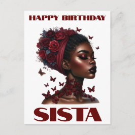 Postal Feliz cumpleaños Sista Chica Negro Magic Melanin L