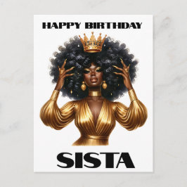 Postal Feliz cumpleaños sista mujer negra melanin reinas