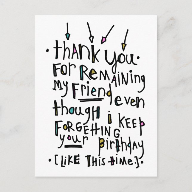 Postal Feliz cumpleaños (tardío) (Anverso)