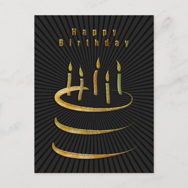 Postal ¡Feliz Cumpleaños! Tarta (Anverso)