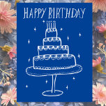 Postal Feliz cumpleaños, tarta de cumpleaños, capricho de<br><div class="desc">¡Dulce dibujo de un lindo pastel para desear a alguien un feliz cumpleaños! Haga clic en "editar usando la herramienta de diseño" para ajustar las fuentes, colores y colocaciones. También puede cambiar el color de fondo o consultar mi tienda para ver más opciones de color. Personalizar con su propio texto....</div>