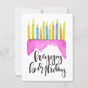 Postal Feliz Cumpleaños - Tarta y Velas
