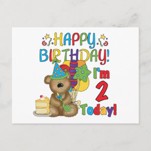 Postal Feliz cumpleaños Teddy Bear 2ª camisetas y regalos