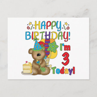 Postal Feliz cumpleaños Teddy Bear 3 camisetas y regalos