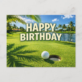 Postal Feliz Cumpleaños Temático Golf Florida
